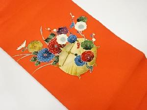 塩瀬手描き金彩梅菊模様名古屋帯